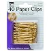 Charles Leonard Clips - Paper - Jumbo Gem, Brass Plated - 40/Card, 80750