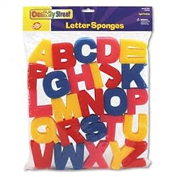 60 Piece Paint Sponge Set: Letters, Numbers and Shapes