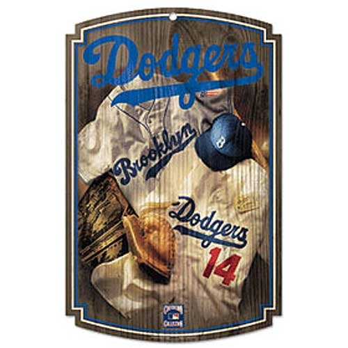 Los Angeles Dodgers Wood Sign - Throwback Brooklyn Jersey (Quantity of 1)