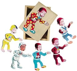 Curious George 18 pc Change the Mood Wooden Jigsaw Puzzle with Wooden Storage Box