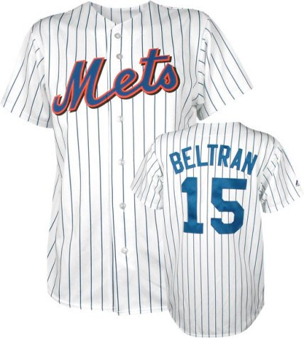 Carlos Beltran Youth Jersey - New York Mets #15 Carlos Beltran Replica Home Jersey - M 10-12