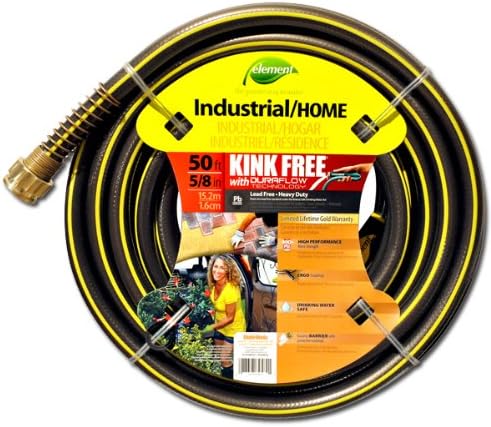 Swan Products ELIH58050 Element CommercialGRADE Industrial Water Hose with Crush Proof Couplings 50' x 5/8", Black