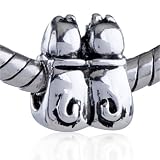 Pandora Style Bead Twin Cat Bead Fits Pandora Charms Beads