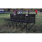 Sweat Bench - 6 Seat Folding Bench with Back - Black