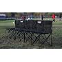 Sweat Bench - 6 Seat Folding Bench with Back - Black