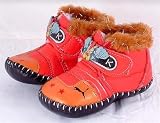 Red and orange leather toddler shoe velcro fastener size 13 or UK Size 1 (approx 3 months)