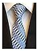 MENDENG Black Gold Striped Tie Woven Jacquard Silk Men's Suits Ties Necktie
