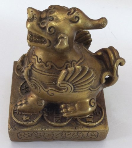 Feng Shui Brass Pi Yao Statue Figurine