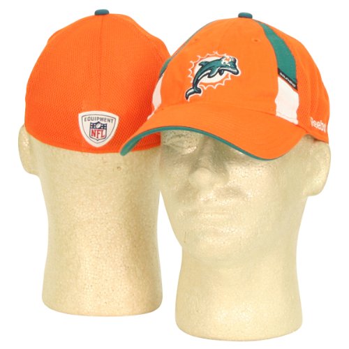 Miami Dolphins Side Panel Slouch Style Fitted hat (Orange) -Small/Medium