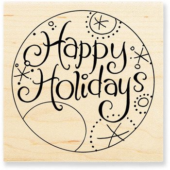 HAPPY HOLIDAYS TOPPER RUBBER STAMP FOR PAILS - CIRCLES for CRAFTERS Image HAPPY HOLIDAYS TOPPER RUBBER STAMP FOR PAILS - CIRCLES for CRAFTERS