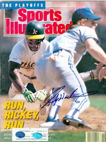 Rickey Henderson Autographed/Hand Signed Sports Illustrated Magazine (Oakland A's)