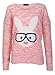 Forever Womens Long Sleeves Geek Rabbit Bunny Print Motif Knitted Jumper
