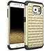 Galaxy S7 Edge Case, RANZ Black/ Gold Spot Diamond Studded Bling Crystal Rhinestone Dual Layer Hybrid Cover Silicone Rubber Skin Hard Case For Samsung Galaxy S7 Edge