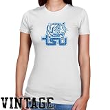 NCAA Tennessee State Tigers Ladies White Distressed Logo Vintage Slim Fit T-shirt