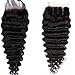 Freyja Hair Brazilian Virgin Hair Human Hair Closure With Baby Hair Deep Wave Top Lace Closure Part 8-20