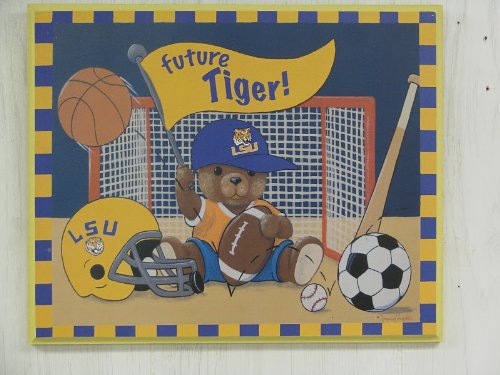 Louisiana State University Tigers Baby BOY Plaque - Collegiate Baby Kids LSU Tiger Gift Item