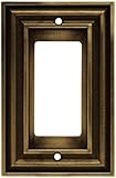 Liberty Hardware 64730 Rustic Edges Single Decorator Wall Plate, Tumbled Antique Brass