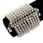 10 Strand Pearl Style Flex Cuff Bracelet (Ivory)