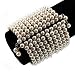 10 Strand Pearl Style Flex Cuff Bracelet (Ivory)