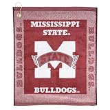 Mississippi State Bulldogs Maroon Woven Golf Towel