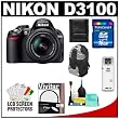 Nikon D3100 14.2 MP Digital SLR Camera & 18-55mm G VR DX AF-S Zoom Lens with 16GB Card + Backpack Case + Accessory Kit