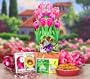 Tulips Gift Box Gourmet Food Gift Basket