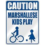  CAUTION MARSHALLESE KIDS PLAY  PARKING SIGN MARSHALL ISLANDS