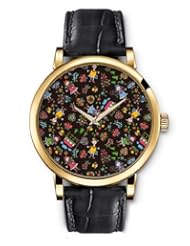 SPRAWL Aanalog Fashion Series Gold Ladies Watches of Genuine Black Leather Strap,Unique Wrist Watch for Women Girls Designed with cute dolls