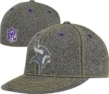 Minnesota Vikings Flex Hat: Grey Series Melton Wool Flat Brim Flex Hat
