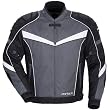Cortech FSX Series 2 Men's Textile Sports Bike Racing Motorcycle Jacket w/ Free B&F Heart Sticker Bundle - Gun Metal Silver
