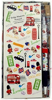 London - Scotland Fridge Magnetic Notepad &amp; Pen Souvenir/Memento (London Comic Design)