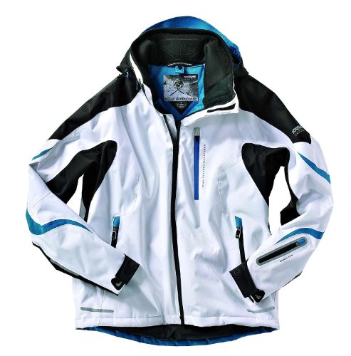 Northland Herren Jacke Freeski Combi, White/ Black/ Cyan Ble, XL