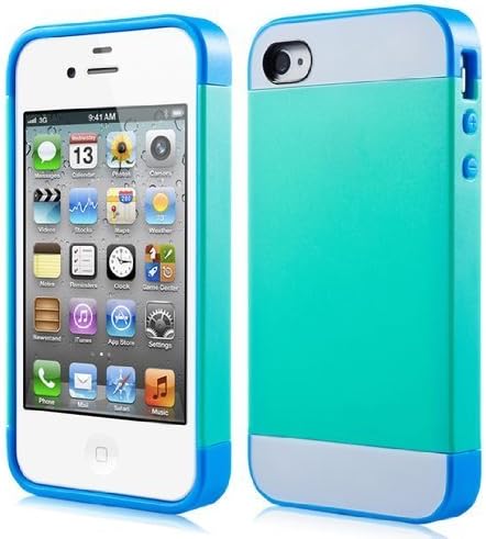 Vandot 1X Apple IPhone 5 5S 5G Smart Phone Hybrid TPU Silicone Rhinestone Glitter Case Cover Skin Case Protection Case Protective Cover for IPhone 5 - Green + White + Blue