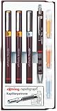 Rotring Rapidograph Technical Drawing Pen Junior Set, 3 Pens with Line Widths of 0.2mm to 0.6mm, Brown (S0699490)
