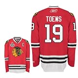 TOEWS #19 Chicago Blackhawks RBK Premier NHL Hockey Jersey by Reebok with 2010 Stanley Cup Patch (NHLPA Certified Custom Sewn Authentic Twill)