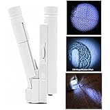 Neon Mini 100X LED Foldable Adjustable Pocket Jeweler Magnifier Magnifying Glasses Loupe with Reading Scale