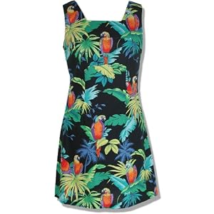 Jungle Parrots Short Tank Hawaiian Aloha Dress