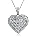 Sterling Silver Diamond Heart Pendant-Necklace (1/2cttw, 18inch Box Chain)