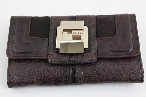 Guess Leona SLG Slim Clutch Brown Wallet Ladies Purse Vinyl PE250551