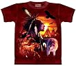 The Mountain Indian Collage Wolf Horse Eagle Tee T-shirt