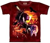 The Mountain Indian Collage Wolf Horse Eagle Tee T-shirt