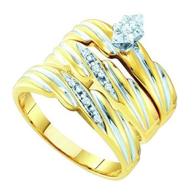 Cheap Girls Jewelry 0.10CT CENTER MARQUISE DIAMOND TRIO SET For Sale
