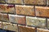 2 X 4 Scabos Beveled Brick Travertine Mosaic Tile