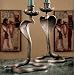 Uraeus Royal Egyptian Cobra Foundry Iron Candlestick