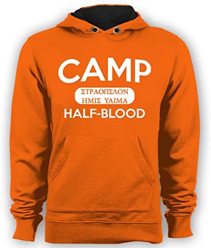 Camp Half Blood Mens Pullover Hoodie Medium Orange