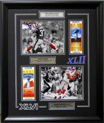 NFL Football New York Giants - David Tyree and Mario Manningham Catch Collage with Tickets Framed Picture SKU #1028