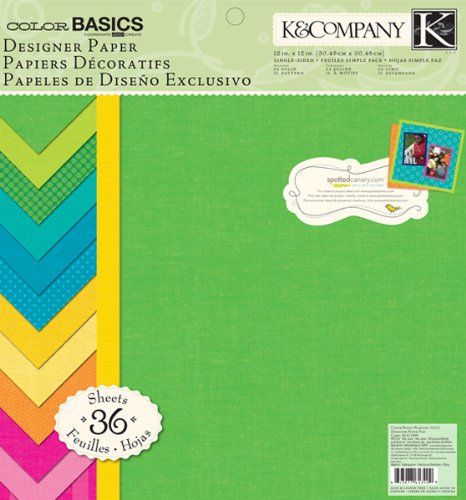 K&Company Designer Paper Pad, Color Basics Radiant, 