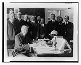 Historic Print (XL): President Coolidge signing the Cameron Bill which authorizes the construction of the Coo