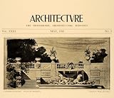 1915 Print Charles Platt Charcoal Sketch Garden Fountain Landscape Architecture - Original Halftone Print