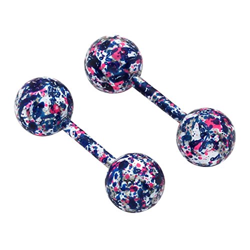 PiercingJ Pair 18G Piercing Stainless Steel Candy Color Cartilage Helix Tragus Barbell Stud Earrings